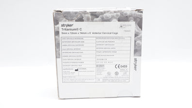 Stryker 48982056 Titanium 5mm x 12mm 14mm x 6° Anterior Cervical Cage (x)